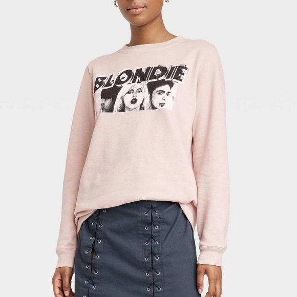 Blondie Graphic Crew Neck Sweatshirt Pullover Pink Longline Target Women XS NEW - Picture 6 of 6